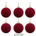 thumbnail image 3 of 6PCS Velvet Christmas Ornaments for Xmas Tree Decorations, Red Christmas Balls, Shatterproof Flocked Ball Ornaments Set for Home Wedding Holiday Gift Party Hanging Decorations, 3 of 9