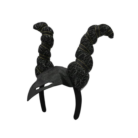 Nicky Bigs Novelties Adult Black Horned Headband Evil Queen Headpiece Glitter Horns Costume Accessory