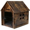 thumbnail image 4 of RYPetmia Wooden Dog House with Roof Dogs Indoor and Outdoor Use for Small Medium Dog Cat, Dog Kennel for Playing and Resting, Brown, 4 of 10