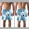 thumbnail image 3 of luoweisi Men's Beach Shorts Quick Dry Swim Trunks with Mesh Lining Polar Bear S, 3 of 5