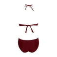 thumbnail image 4 of Aayomet Bikinis For Women High Waisted Women's Bikini Swimsuits Two Piece Bathing Suits Halter Thong Bikini Brazilian Bottom Tie Side Bikini Sets,Red L, 4 of 5