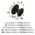 thumbnail image 6 of Amerock Ravino 1-1/4 inch (32mm) Diameter Oil-Rubbed Bronze Cabinet Knob - 25 Pack, 6 of 6