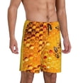 thumbnail image 2 of Gaeub Bees on Hive Honeycomb Printed Men's Short Pajama Pants, Lightweight Lounge & Sleep Bottoms Keep You Cool - 4X-Large, 2 of 9