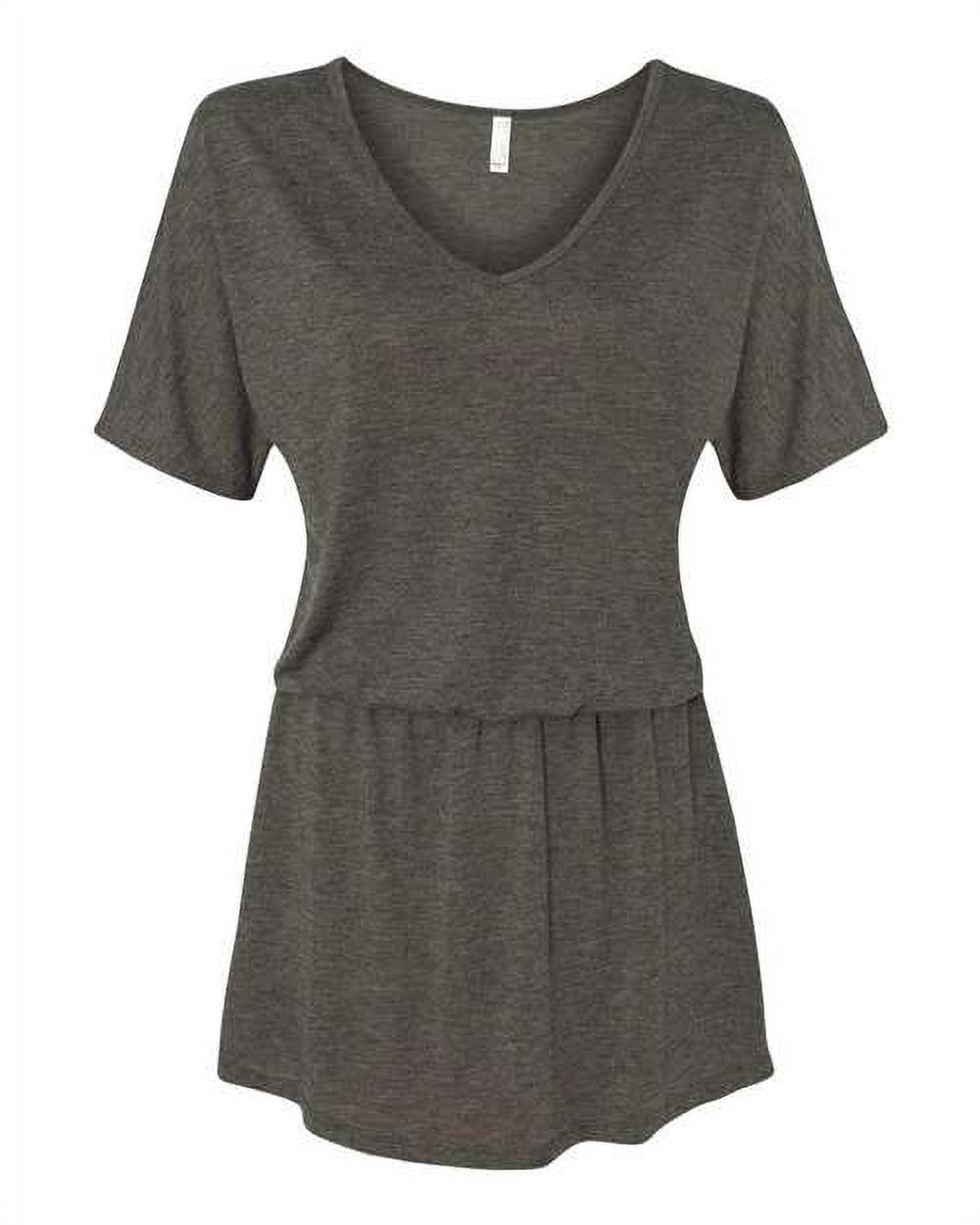 Flowy V-neck Dress in Dark Grey Heather 