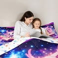 thumbnail image 5 of Manfei Kawaii Axolotl Full Size Comforter Sets 3-Piece for Kids Girls, Psychedelic Galaxy Stars Bedding Comforter Set, Magic Book Bedding Sets, Ultra Soft Home Decor, 5 of 8