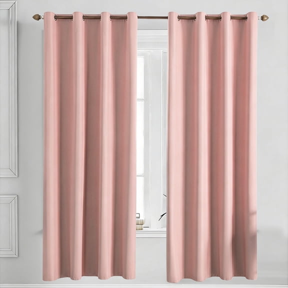1Pcs Blackouts Curtain Insulated Sunscreen Curtain Room Darkening Drapes No-Drill Window Coverings For BedroomBay Window Living Room Sunshade Curtain 59x63'',Pink