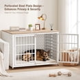 thumbnail image 6 of TIME RAY 48" Dog Crate Furniture, Heavy-Duty Metal Dog House, Decorative Pet House that Doubles as an Indoor Side Table, White, 6 of 7