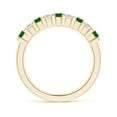 thumbnail image 2 of ANGARA Natural Square Emerald and Princess Diamond Semi Eternity Wedding Ring in 14K Yellow Gold for Women (Size-2.6mm) | May Birthstone, Anniversary, Jewelry Gift for Women | Natural Emerald Ring, 2 of 11