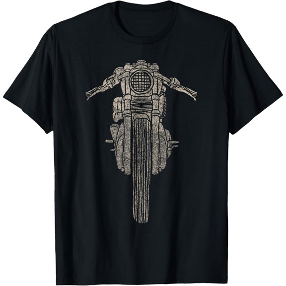 Trendy Vintage Classic Motorcycle Graphic T-Shirt men and women can wear, black, white, gifts