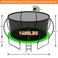 thumbnail image 2 of CITYLE Trampoline 12 Pi 14 Pi 15 Pi 16 Pi 1500 Lb Trampoline pour Adultes et Enfants Trampolines d'Extérieur avec Panier de Basketball, Enceinte, Facile à Installer et Revêtement Entièrement Galvanisé Antirouille, 2 of 8