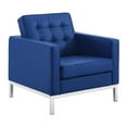 thumbnail image 2 of Modway Loft Faux Leather Tufted Arm Chair in Silver and Navy (Set of 2), 2 of 4