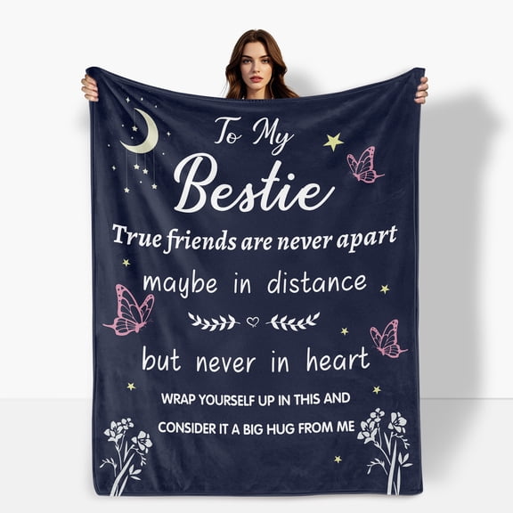 Gift For Sisters Best Friends Wishes Encouragement Sisterhood Forever Blue Fleece Blanket Sofa Bed Travel Camping Polyester Throw Shipped From USA Soft Warm Comfortable Flannel Blanket Gift