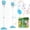 B-Blue, variant on Bubble Machine, Rechargeable Standing Automatic Bubble Blower Maker with Lights and Music, Detachable Bubble Torch for Outdoor Wedding Party Decor, Adjustable Height, Bubble Solution Included, Blue