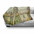 thumbnail image 3 of Abstract Oil Painting Soft Flannel Fleece Throw Blanket, Brooklyn Bridge in Watercolor Brush Strokes Style in Earthy Tones, Cozy Plush for Indoor and Outdoor Use, 50" x 60", Multicolor, by Ambesonne, 3 of 6