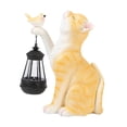 thumbnail image 3 of Luz Solar de gato shamjiam estatuilla de gato decoración para jardín y patio naranja, 3 of 8
