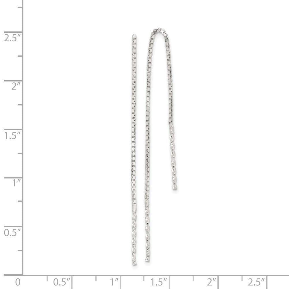 925 Sterling Silver Spiral Bar Threader Earrings