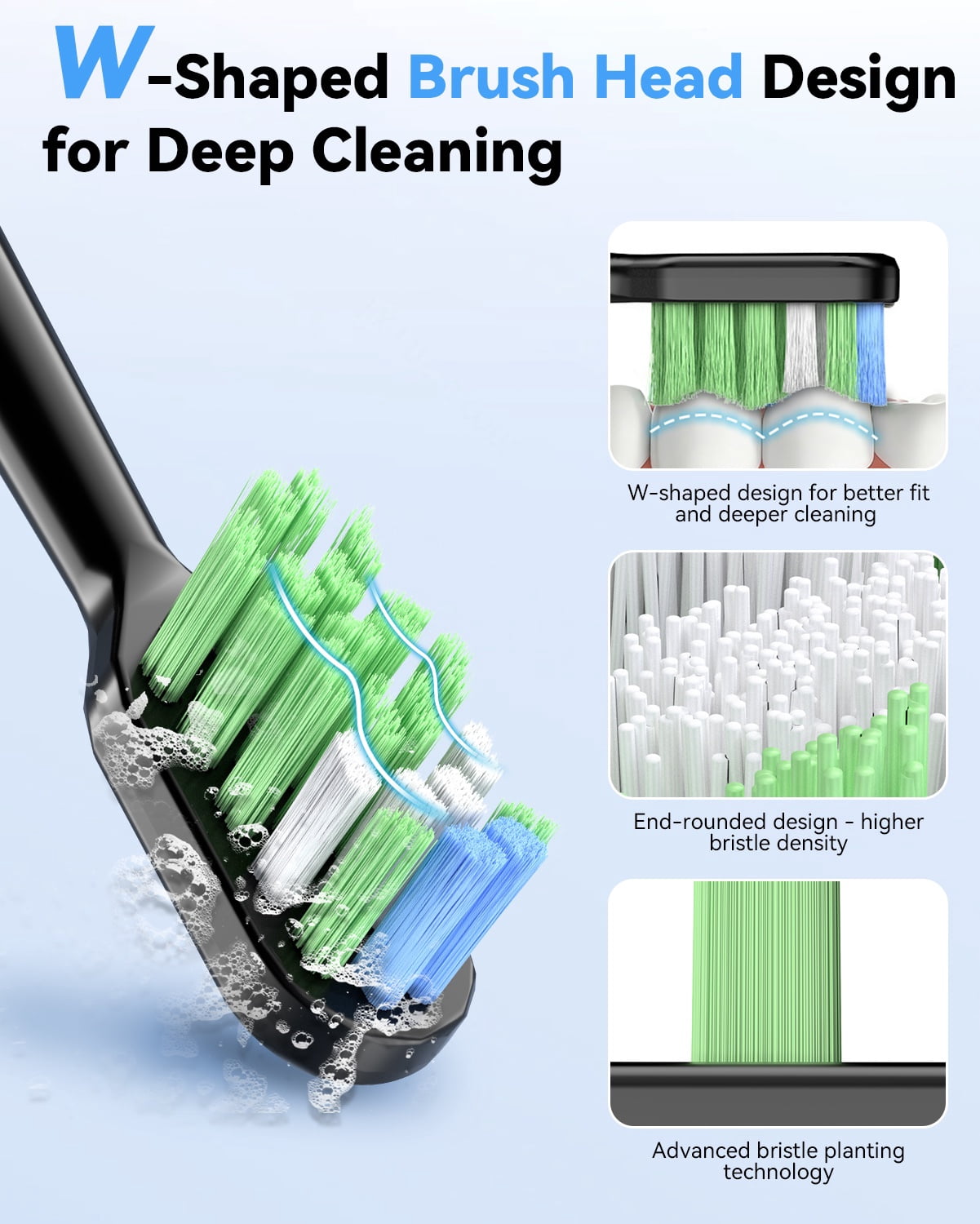 JTF Sonic Electric Toothbrush with UV & Drying: 5 Customized Modes for Effective Yet Gentle Cleaning –with 8 Brush Heads, Rinse Cup, Wireless Charging Base, Rechargeable for Daily Care, Home & Travel