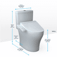 thumbnail image 2 of TOTO® WASHLET®+ Aquia® IV Two-Piece Elongated Universal Height Dual Flush 1.28 and 0.9 GPF Toilet and WASHLET C2 Bidet Seat, Cotton White - MW4463074CEMFGN#01, 2 of 5