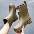 thumbnail image 6 of Rain Boots for Women Waterproof Mid Calf Rain Boots Wide Calf Garden Shoes Womens Rain Boots (Army Green 7), 6 of 8