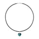 thumbnail image 5 of Juego de aretes y collar de caucho con dije en forma de Corazón, plata mexicana ley .925, Azul Bermuda, 5 of 5