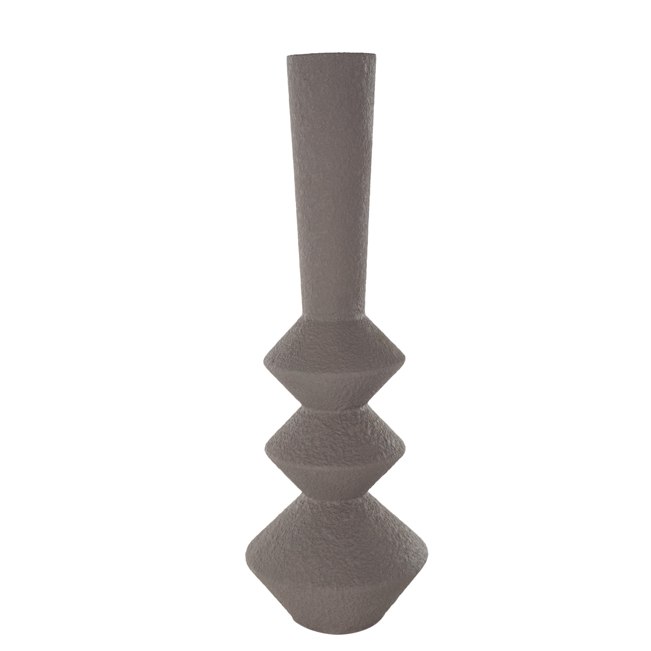 DecMode 30" Art Deco Fluted Dark Gray Metal Vase
