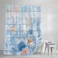 thumbnail image 3 of Shower Curtains for Bathroom, Blue Coastal Waterproof Fabric Shower Curtain, Starfish Coral Summer Beach Nautical Decorative Bathroom Curtain for Bathtub, 72"x72", No Hooks Included, 3 of 9
