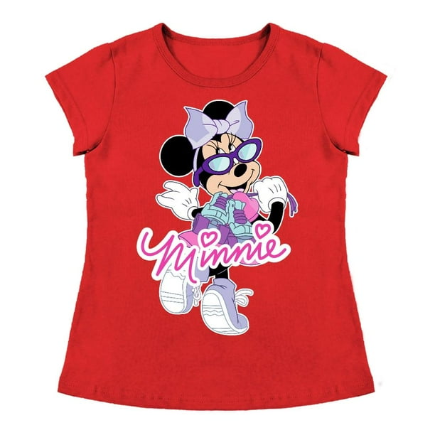 Playera Para Niña Disney Minnie Mouse Cuello Redondo Manga Corta Talla 4 Rojo