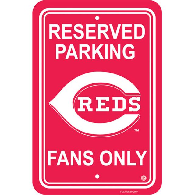 Fremont Die 60217 Plastic Parking Signs - Cincinnati Reds