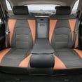 thumbnail image 5 of FH Group Car SUV Truck Leatherette Seat Cushion Covers 5 Seat Full Set Seats Black Brown with Gray Dash Mat, 5 of 9