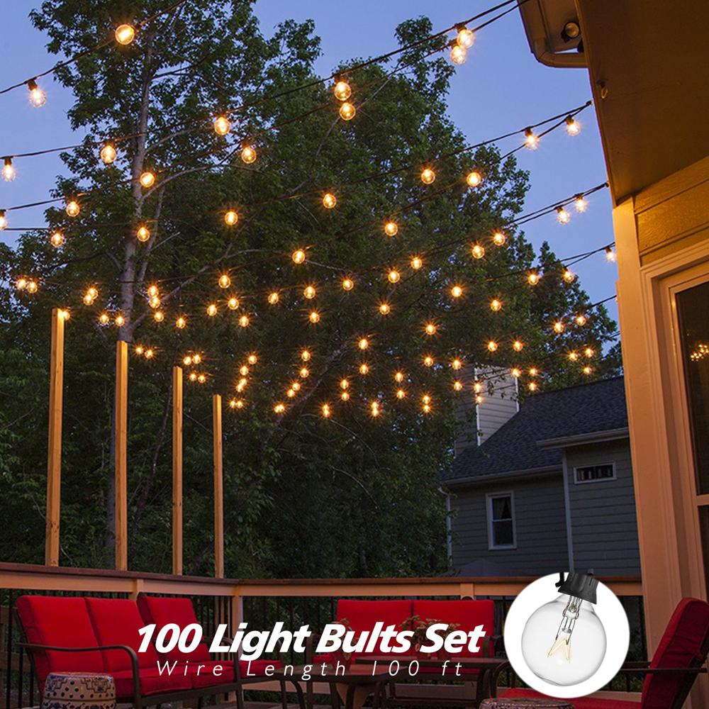 CHO Glass String Lights Indoor Outdoor Patio Decor Lights 100 feet