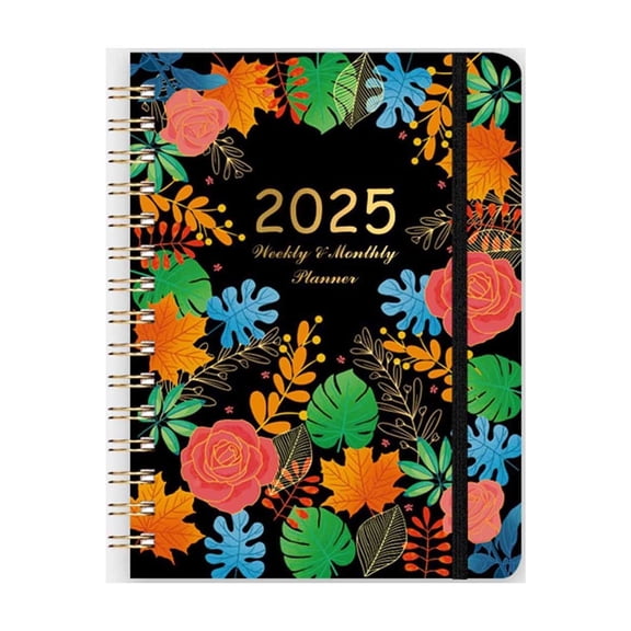 Small Notebook 2025 Portable Daily Planner Notebook Schedule Plan A5 Coil Weekly Notebook Journal English Notebook Exquisite Mini Notepad for College,Office Supplies,Journal