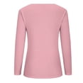 thumbnail image 5 of CLESALE Women'S Solid Color Pullover Lace V-Neck Long Sleeve T-Shirt Top(Pink,XL), 5 of 6