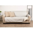 thumbnail image 3 of E-Living Store Reversible Sofa/Couch Furniture Protector with 2 Inch Elastic Strap, Machine Washable, Perfect for Pet and Kids, Seat Width Up to 70" - Beige/Multi-Print, 3 of 11