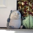 thumbnail image 3 of Happy the Hedgehog Door Stopper, Chubby, Gray, Beige, Furry, Embroidery Smile and Eyes, Paw Details, Plush Covered, Polyester, Sand Filling, 8 3/4 Diameter x 9 1/2 Inches Tall, Weighted 2 Pounds, 3 of 5