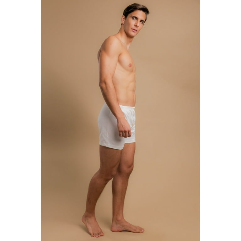 Men's Cottonique M27714 Latex Free Organic Cotton Boxers - 2 Pack (Natural  L)