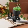thumbnail image 4 of Ceramic Human Shaped Flower Pot Small Cactus Pot Creative Ceramic Plants Pot Table Decoration Sitting Mini Flower Pot for Home Decor, 4 of 8