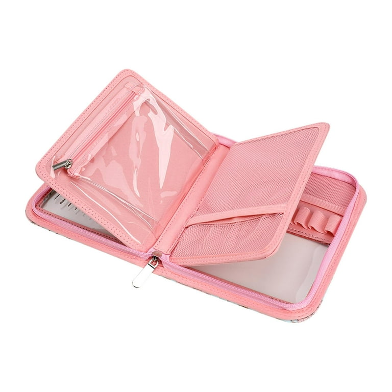 Knitting Case Empty Organizer Portable Travel Crochet Hooks with for Carrying Various Crochet , Pink, Size: 4x15.5x19cm