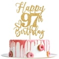 thumbnail image 1 of Adorno para Pastel Yotawebery Feliz 97º Cumpleaños Brillo Dorado, 1 of 7