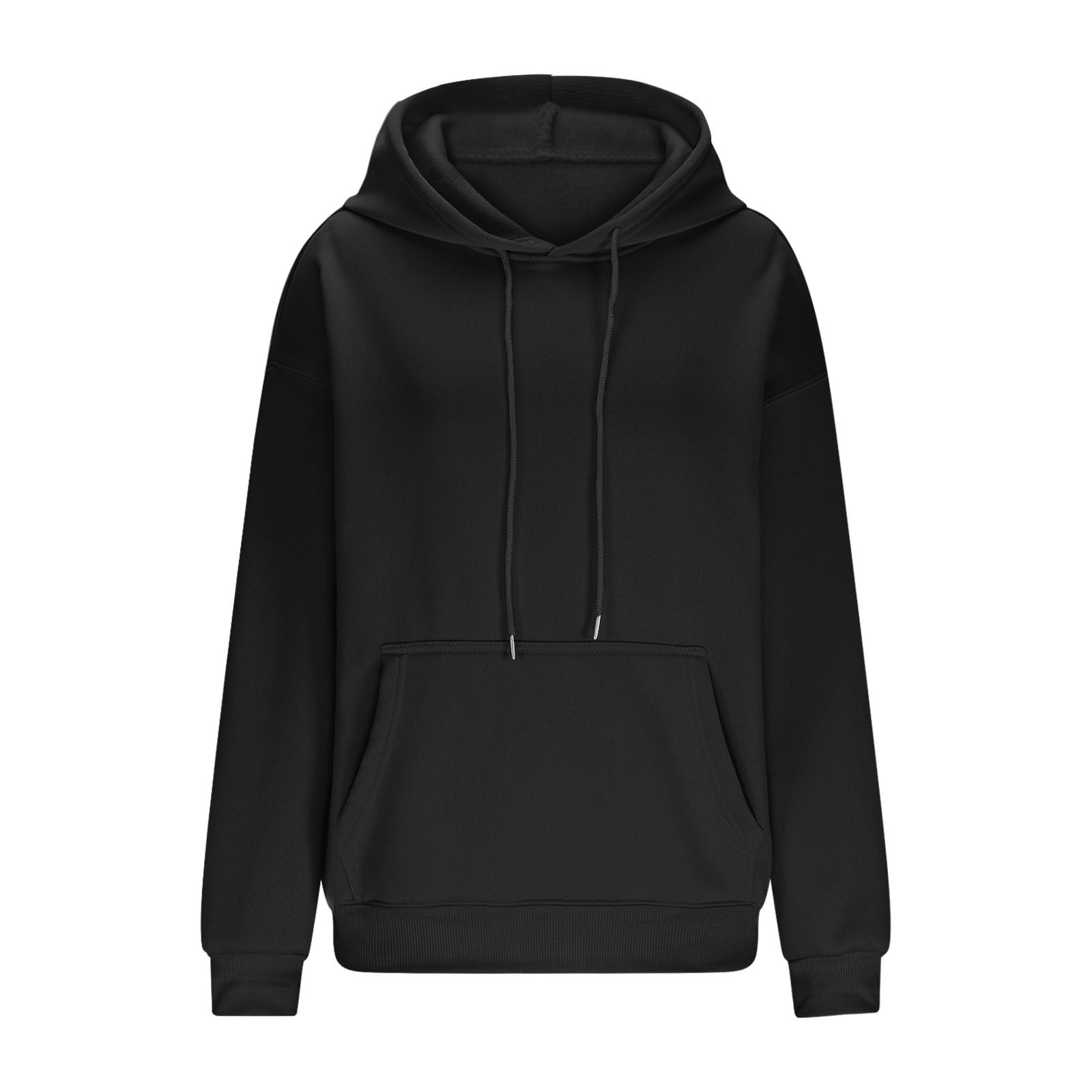 Plus Size Hoodies for Women with Front Pocket Pullover Fleece Lined Sweatshirts Ladies Casual Solid Loose Basic Comfort Hooded Tops XS-5X