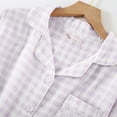 thumbnail image 4 of Lixiuxyad Button down Pajama Set Double Layer Gingham Pajama Set For Women Lightweight Summer Sleepwear & Homewear Stylish And Comfortable Loungewear, 4 of 6