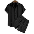 thumbnail image 3 of Aofany Mens Short Sleeve Casual Shirt And Shorts Sets Button Up Two Piece Holiday Beach Outfit, 3 of 3
