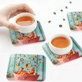 thumbnail image 5 of Kdxio Floating Colorful Cereal Funny Coasters,4 Pcs Leather Coasters,Housewarming Gifts,Protect Furniture from Water Marks Scratch and Damage, 5 of 6