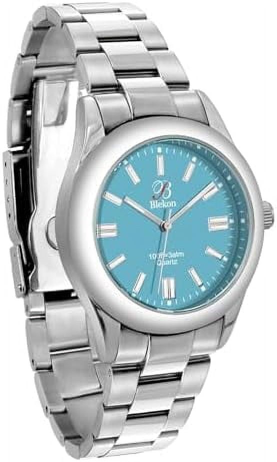 Blekon Original Stylish Bracelet & Leather Watch Set - Elegant Everyday Timepiece (AQUA/BRACELET)