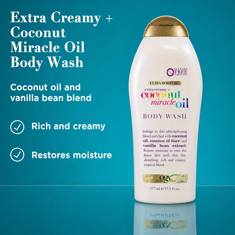 OGX Extra Creamy Coconut Miracle Oil Body Wash, 19.5 oz photo 3
