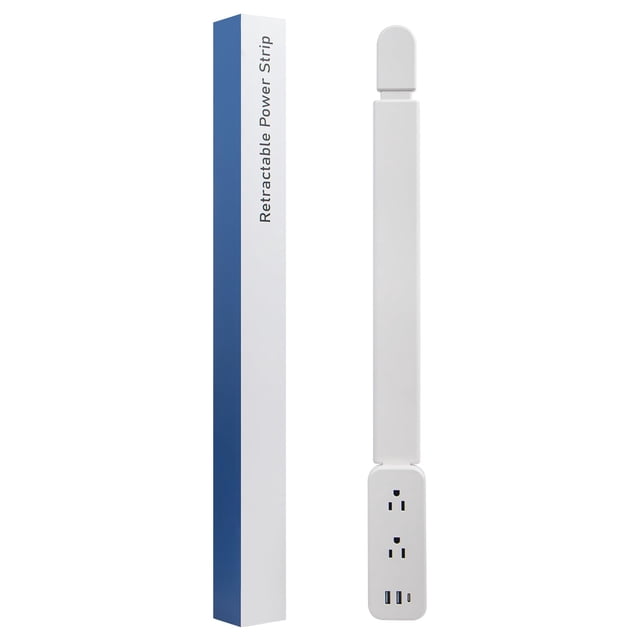 Extensor de enchufe eléctrico compatible con enchufes USB-A, USB-C y 2 tomas de corriente alterna