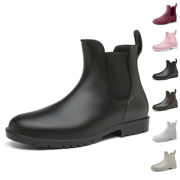 Bottes Femmes Cheville Bottes de Pluie Unisexe Bottes Imperm ables