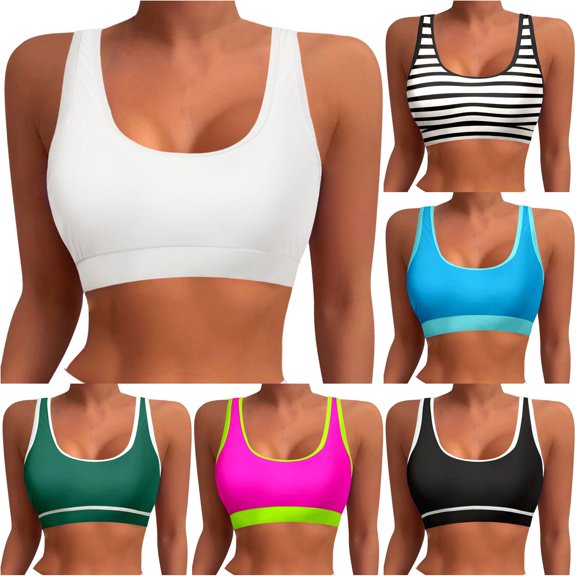 Bigetiay Bikini Tops For Women Sporty Adjustable Wide Straps Bathing Suit Top Minimalist Full Coverage Swim Top Only, Size M