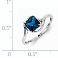 thumbnail image 3 of Sterling Silver Rhodium Plated Diamond & London Blue Topaz Ring (Size 6) Made In India qr4620bt-6, 3 of 3