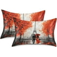 thumbnail image 2 of Red Paris Street Satin Pillowcase for Hair and Skin Silk Pillowcase Soft Breathable Sleeping Pillow Covers Smooth Cooling Pillowcase with Envelope Closure Size Standard 20x30 in Home Decor Gifts, 2 of 7