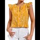 thumbnail image 1 of Blusas de Verano para Mujer, Elegantes, Informales, de Corta y con Estampados. Amarillo L, 1 of 9